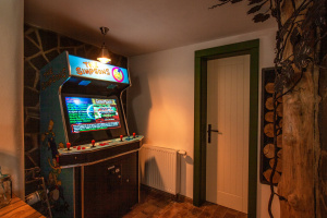 zábavný automat s několika desítkami her ve společenském klubu