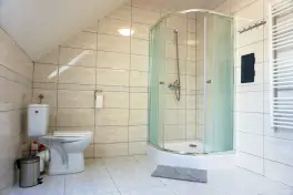 koupelna se sprchovým koutem, umydlem a WC