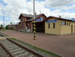 nádraží Obrataň - konečná úzkorozchodné železnice