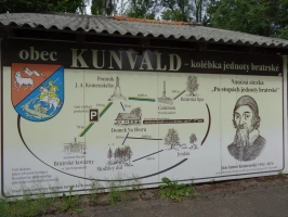 obec Kunvald - orientační plán památek Jednoty bratrské