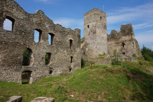 zřícenina hradu Rokštejn v přírodní rezervaci Údolí Brtnice