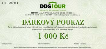 Dárkový poukaz na pobyty na chatách a chalupách od DDS TOUR s.r.o.