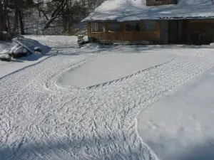 zimní běžecké tratě u chalupy - k dispozici v zimě při dostatku sněhu