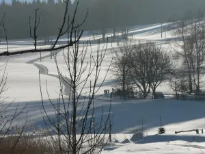 zimní běžecké tratě u chalupy - k dispozici v zimě při dostatku sněhu