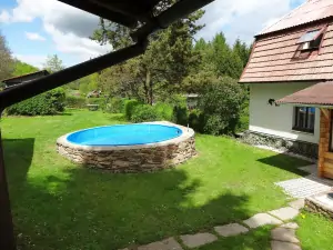 zapuštěný bazén (průměr 4 m, hloubka 1 m)