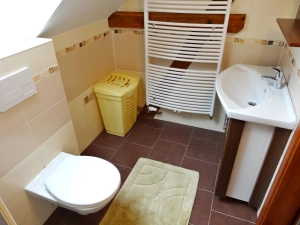 pravá část: WC a umyvadlo v koupelně