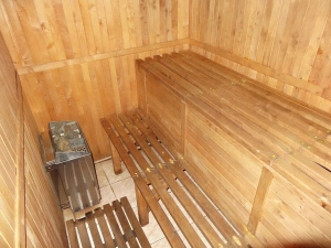 sauna v suterénu chaty