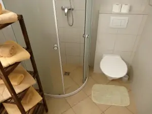 koupelna č. 1 - koupelna se sprchovým koutem, umyvadlem a WC