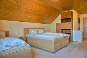 ložnice s dvojlůžkem, lůžkem a rozkládacím gaučem pro 1 osobu (ložnice č. 3)