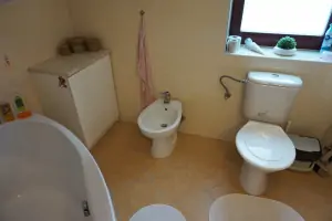 WC a bidet v koupelně v podkroví