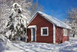 chata Senotín v zimě