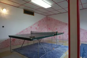 herna se stolním tenisem v podkroví