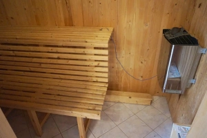 součástí koupelny v přízemí je sauna