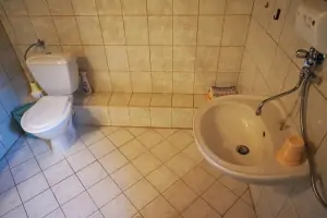 k 3-lůžkové ložnici náleží koupelna se sprchovým koutem, umyvadlem a WC