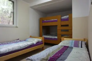 ložnice se 2 lůžky a patrovou postelí v přízemí 