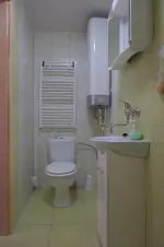k pokoji náleží koupelna se sprchovým koutem, umyvadlem a WC