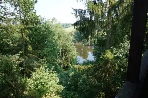 výhled od chaty na řeku Otavu