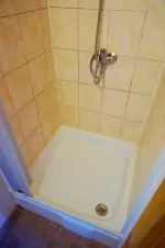 k ložnici s dvojlůžkem a lůžkem náleží koupelna se sprchovým koutem a umyvadlem
