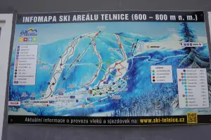 lyžařská mapa ski areálu Telnice
