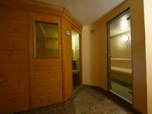 finská a parní sauna v suterénu vily