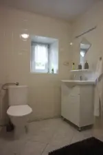 druhá koupelna v přízemí disponuje sprchovým koutem, umyvadlem a WC