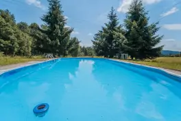zapuštěný bazén (12,5 x 4 x 1,2 m) 