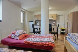 rozkládací gauč v apartmánu