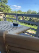 ranní káva na terase