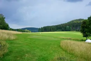 na pozemku je v letní sezóně cvičné 1-jamkové golfové hřiště