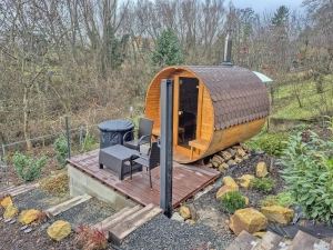 finská sudová sauna na dřevo