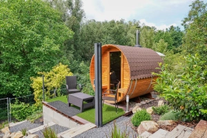 finská sudová sauna na dřevo