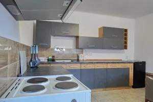 plně vybavená kuchyně s jídelním koutem