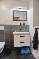 koupelna se sprchovým koutem, umyvadlem a WC