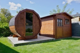 finská sudová sauna a&nbsp;kolárna