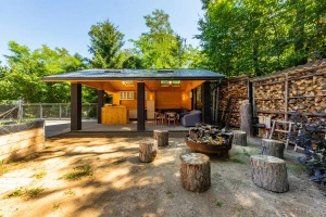 krytá pergola a ohniště