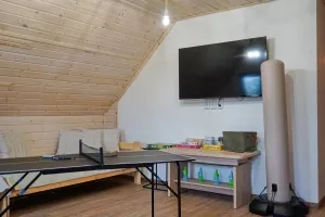 společenská místnost - malý stolní tenis, chytrá TV, stojací boxovací pytel