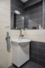 apartmán č. 2 - koupelna se sprchovým koutem, umyvadlem a WC