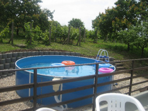 U chaty je k dispozici bazén (průměr 3,6 m, hloubka 0,9 m)