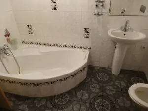Apartmán (vejmínek) - koupelna s vanou, WC a umyvadlem