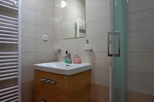 část č. 2: koupelna se sprchovým koutem a umyvadlem
