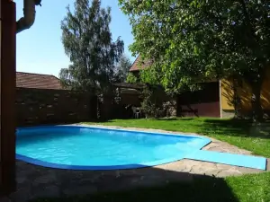 zapuštěný bazén (6,5 x 3,5 x 1,5 m)