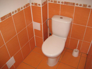 K dispozici jsou 2 koupelny se sprchovým koutem, WC a umyvadlem