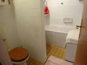 Koupelna s vanou, WC a umyvadlem