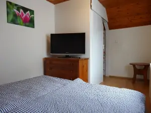 ložnice se 2 lůžky a TV